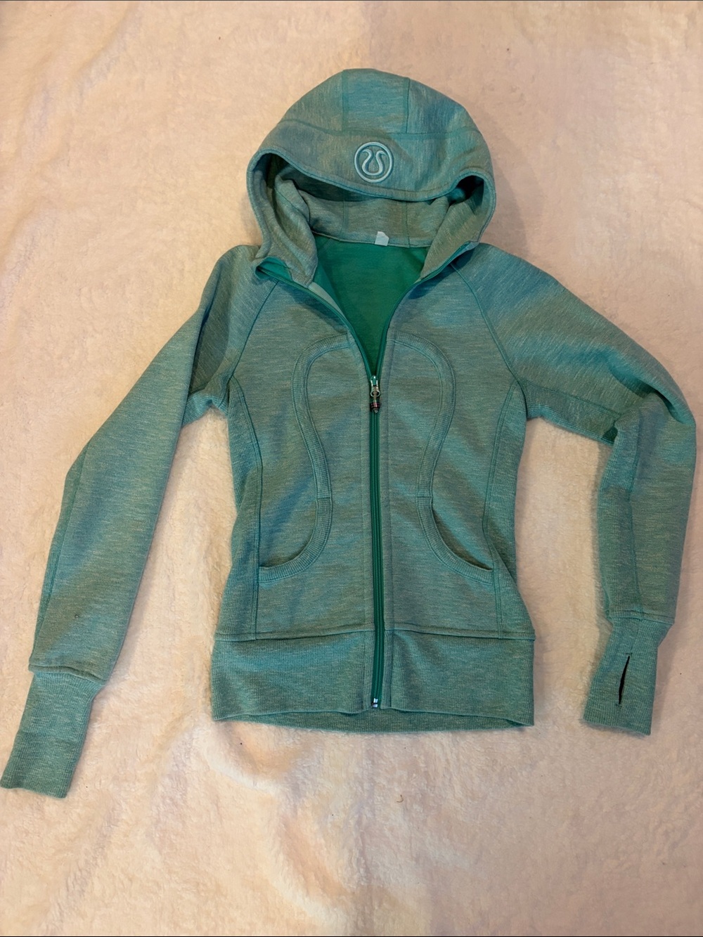 lululemon athletica Teal Green Hooded Full-Zip Jacket